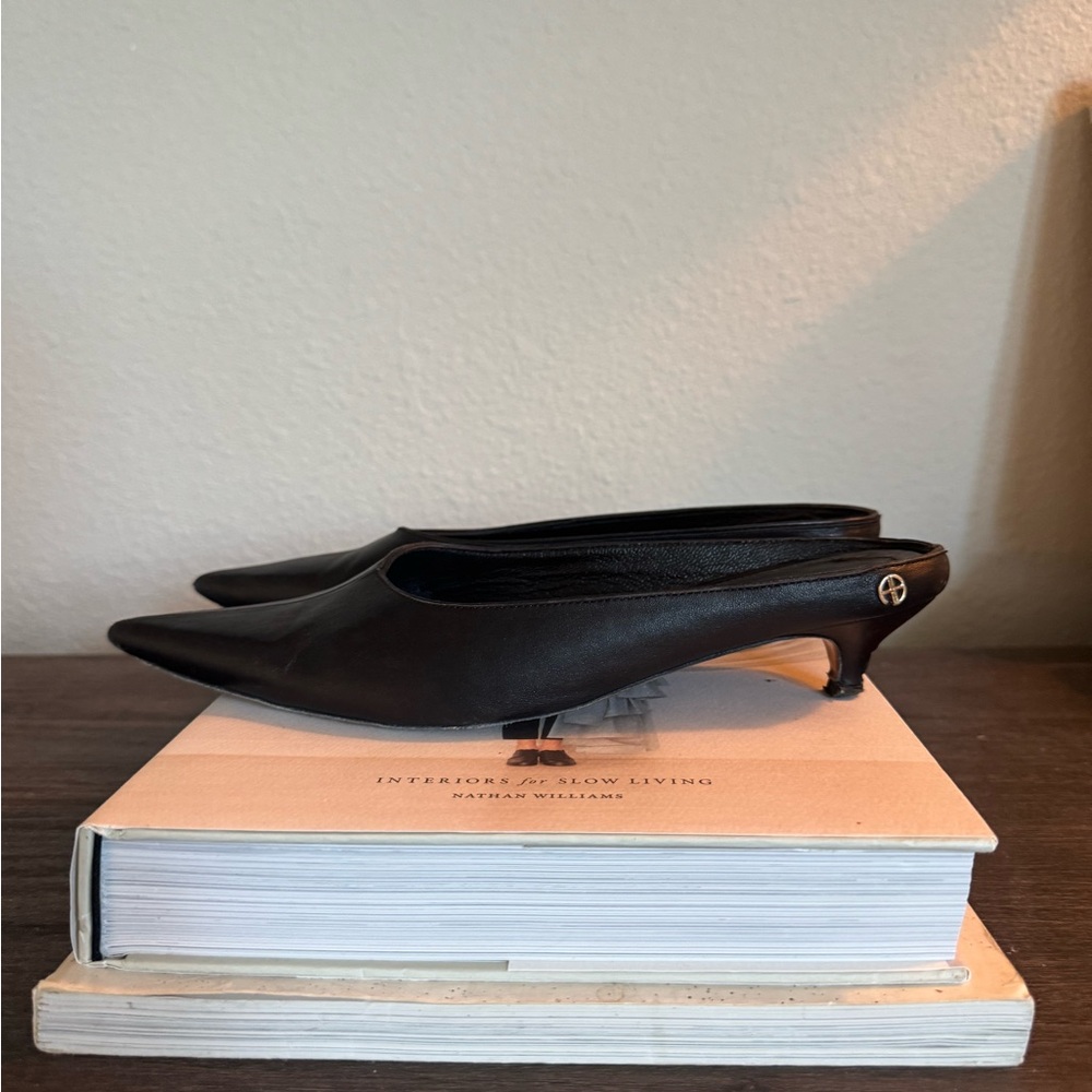 Anine Bing Black Heeled Mules
